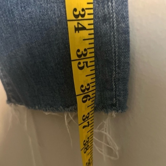 AG Adriano Goldschmied Light Blue High-Rise Cropped Jeans with Knee Rips - Picture 6 of 8